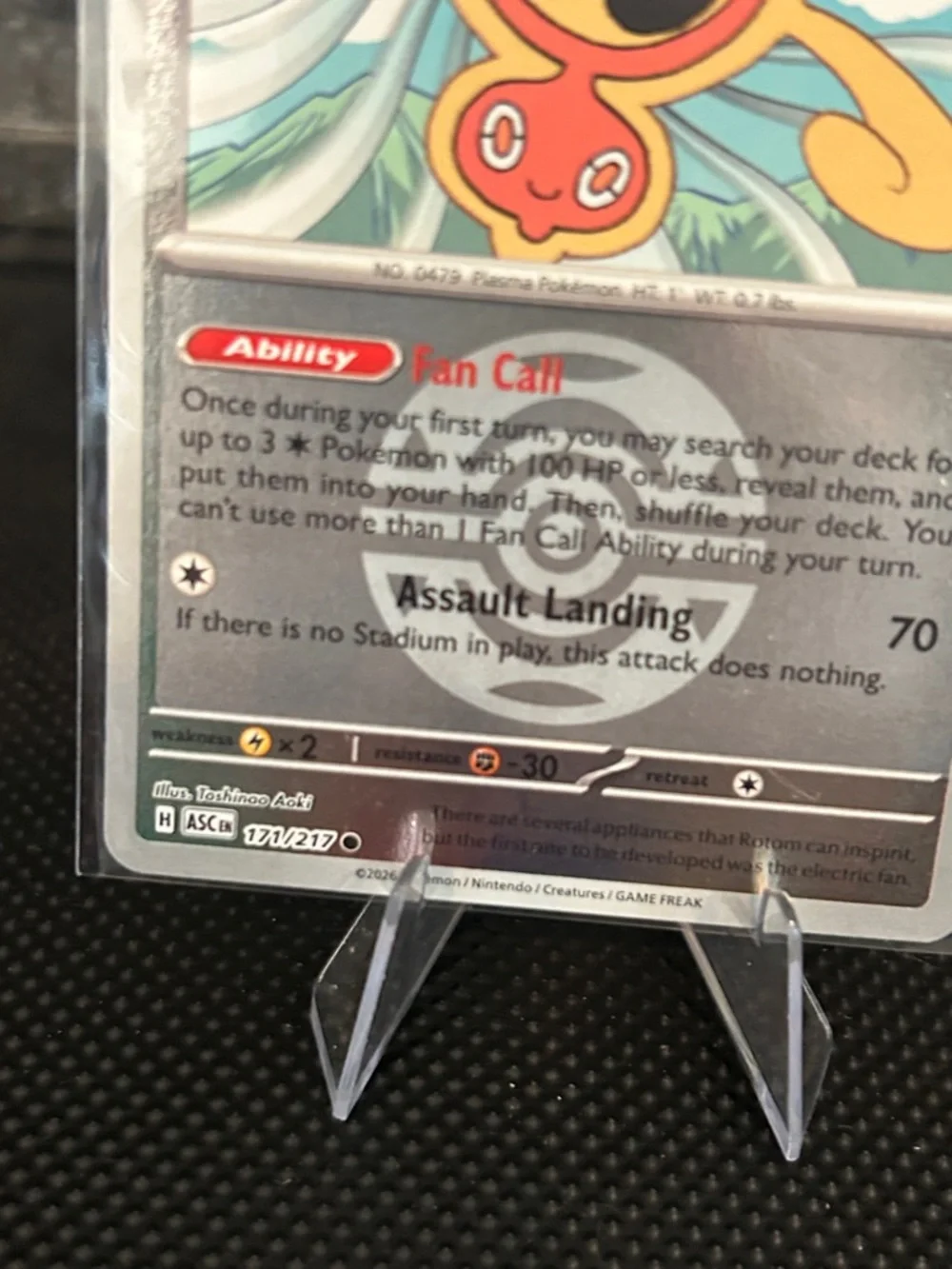 Pokemon Fan Rotom 171/217 Reverse Holo Rare from Ascended Heroes Set M/NM